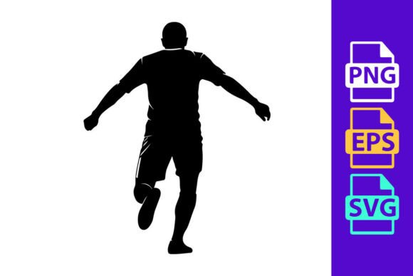 A Silhouette of a Man Running with Arms: Dynamic Energy for Your Designs