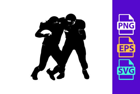 American Football Players in Action: Dynamic Clipart for Designers