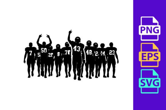 American Football Team Silhouettes: Dynamic Vector Art for Designers