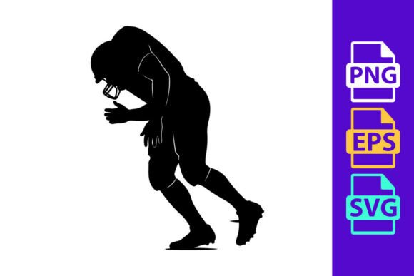 Black Silhouette of a Male Athlete: Dynamic Vector Clipart