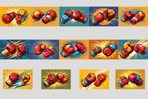 Boxing Gloves in Mid-Punch Bundle: Power Meets Design
