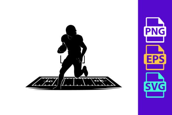 Capture Dynamic Energy: The American Football Player Running on Agil Silhouette