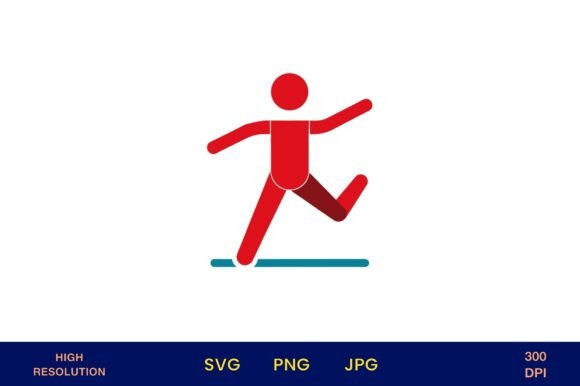 Capture Dynamic Motion: Red Human Sprinting on Track Vector Art