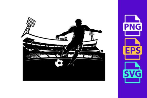Capture Dynamic Motion: Soccer Player Kicking a Ball in a Stadium
