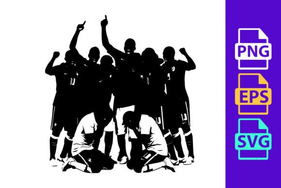 Celebrate Every Goal: Dynamic Football Silhouette Clipart