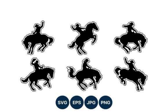 Cowboy Riding Bucking Horse Silhouette: Capturing Western Motion