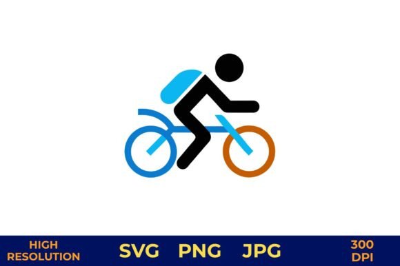 Cyclist Riding Bike Vector Illustration: Dynamic Motion Design