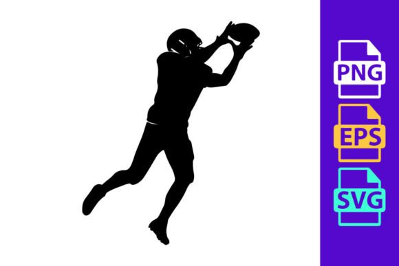 Dynamic Energy: The Football Player in Mid Air Silhouette