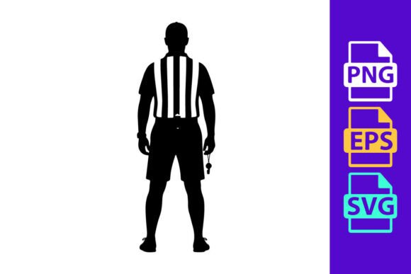 Dynamic Football Referee Silhouette for Your Projects