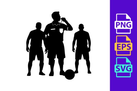 Dynamic Motion: The Three Soccer Players in Black Silhouette