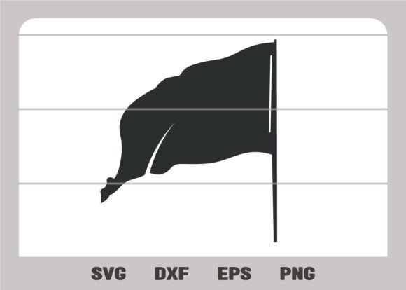 Flag SVG Cut File: Silhouette Colorguard Design