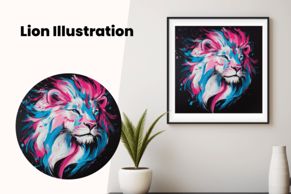 Lion Art Print: A Modern Digital Illustration Guide