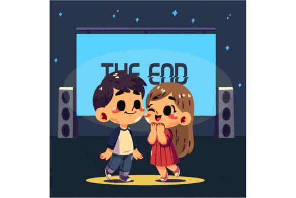 Open Air Cinema Background Illustration: Cinematic Drama