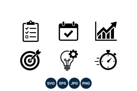 Organize Your Visual Strategy with Checklist Calendar Graph Target Icons