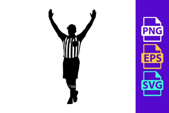 Referee Silhouette: Dynamic Clipart for Sports Design