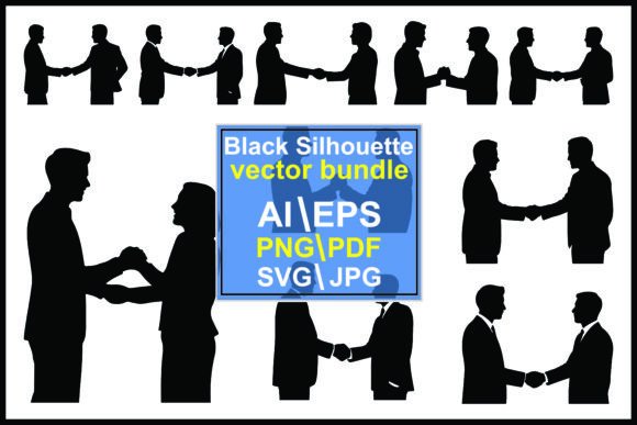 Silhouettes of Business People Shaking: A Designer's Go-To Asset