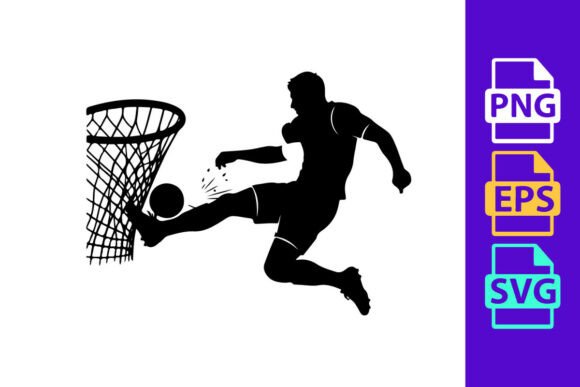 Soccer Player Kicking Ball into Basketba: Motion in Design