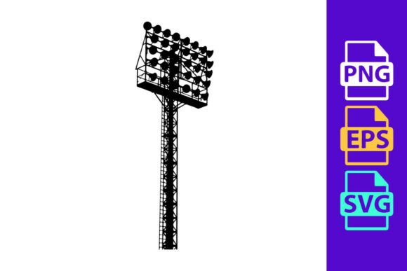 Stadium Light & Football Clipart: A Vector Design Asset